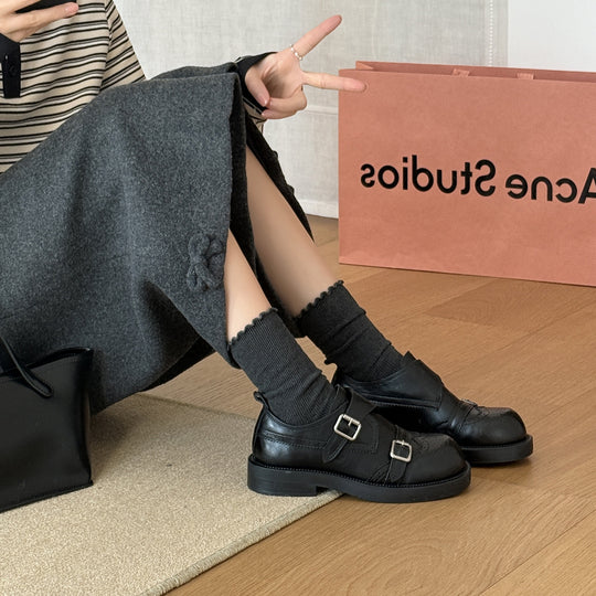 Damen Elegante Schnürstiefeletten mit modischer Schnallenverzierung EB