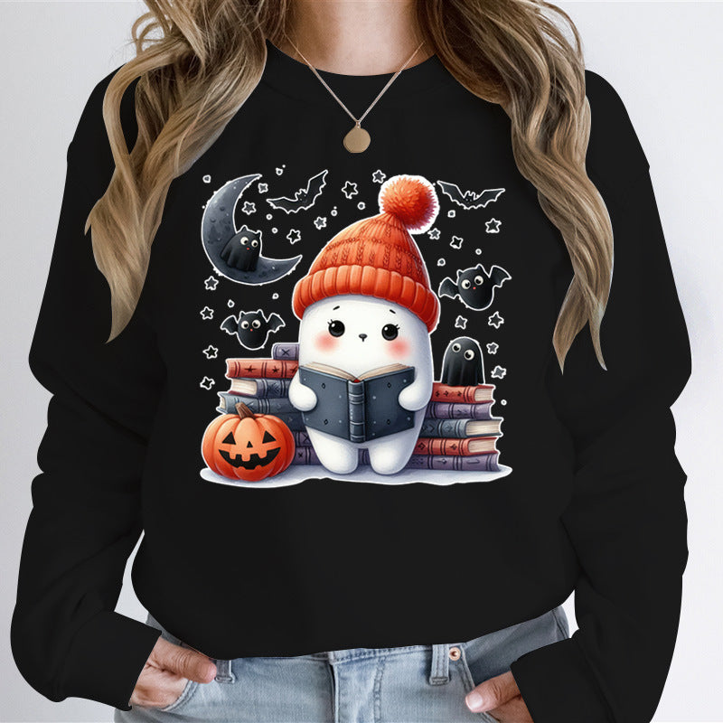 Damen Sweatshirt mit verspieltem Halloween-Motiv und hochwertigem Material EB