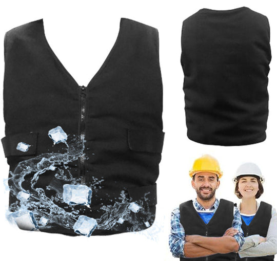 Unisex nan Industrielle Kühlweste mit Gelpack‑Fächern, Reißverschluss und robuster Arbeitsausführung R&B