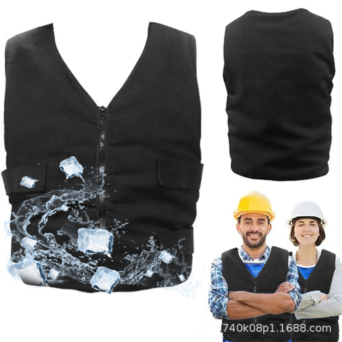 Unisex nan kühlende Arbeitsschutzweste mit Gelkühlakkus und verstellbaren Klettverschlüssen EB