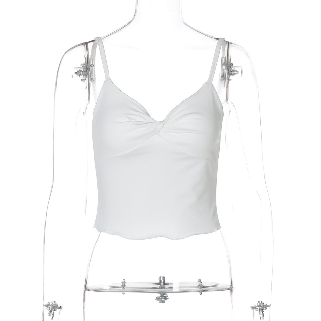 Damen Elegantes Spaghetti-Top mit verführerischer Drapierung EB