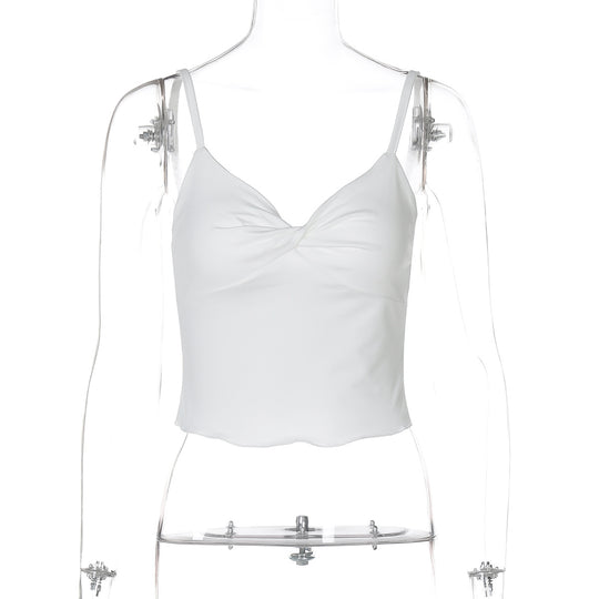 Damen Elegantes Spaghetti-Top mit verführerischer Drapierung EB