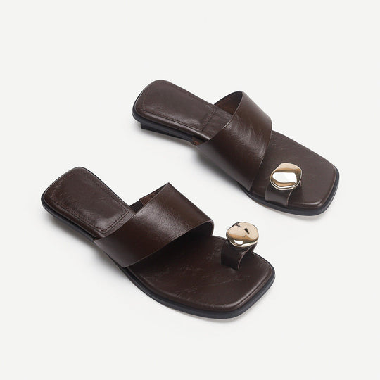 Damen bequeme Sling-Pantoletten mit elegantem Detail EB