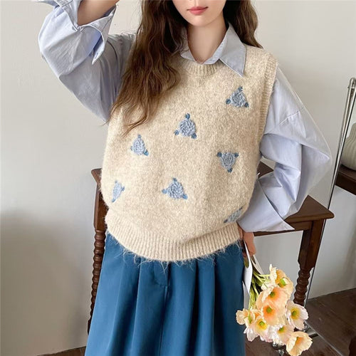 Damen Strickpullover mit floralem Muster EB