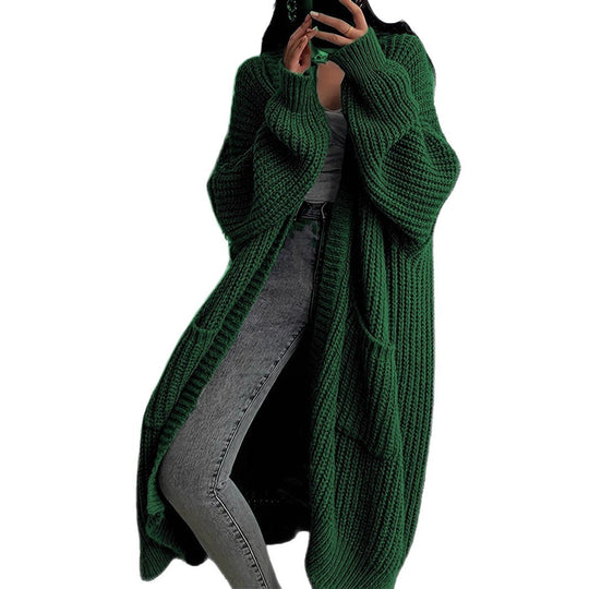 Damen Großer Strickcardigan mit offenen Ärmeln und gemütlichem Schnitt EB
