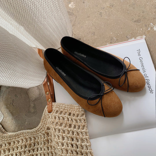 Damen Ballerina-Schuhe mit verspieltem Schleifendetail und bequemer Innensohle EB