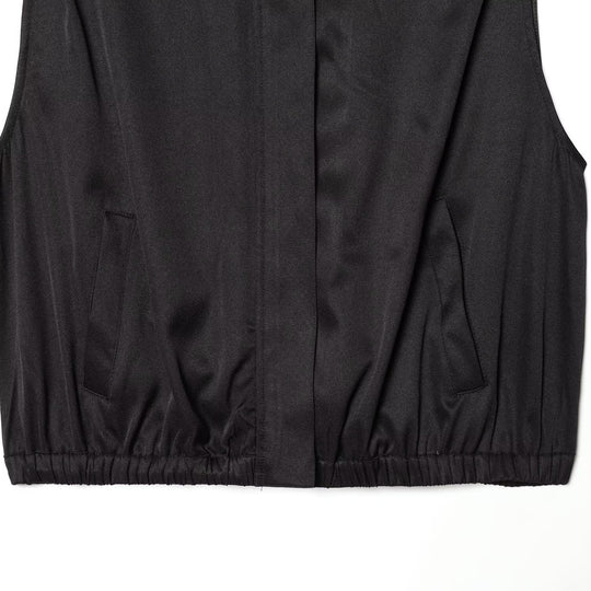 Damen ärmellose Utility-Weste mit seitlichen Taschen und elastischem Bund EB