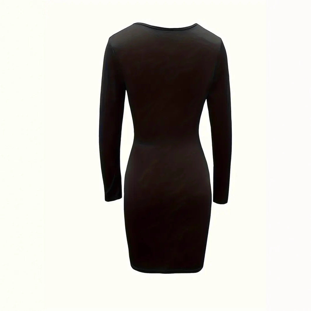 Damen Wickelkleid mit langem Arm und eleganten Drapierungen EB