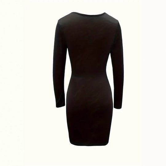 Damen Wickelkleid mit langem Arm und eleganten Drapierungen EB
