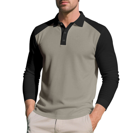 Herren langärmliges Polo-Shirt mit sportlichem Schnitt und atmungsaktiver Technologie EB