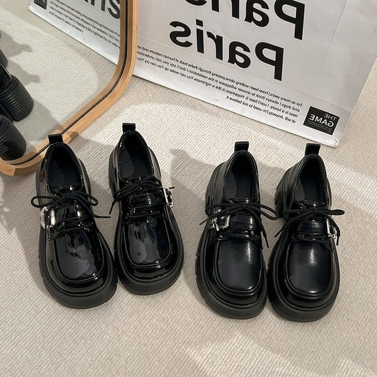 Damen modische Schnürschuhe mit elegantem Schnallen-Detail EB