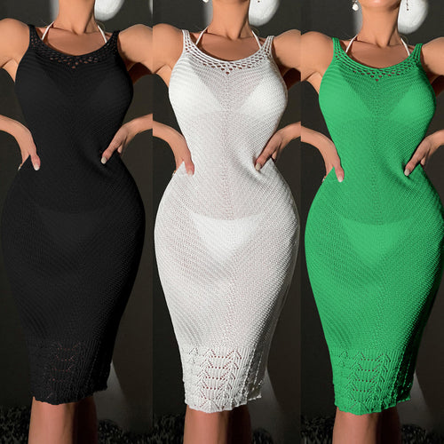 Damen Häkel-Strandkleid mit elegantem Schnitt und verführerischen Details EB