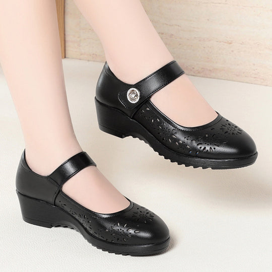 Damen Ballerinas mit modischer Lochmusterung und komfortablem Fersenbereich EB