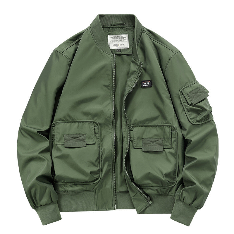 Men's  rugged multi-pocket nylon bomber jacket EB