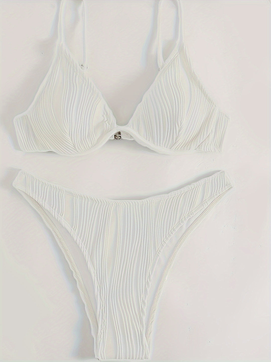Damen Bikiniset mit elegantem Faltenmuster EB