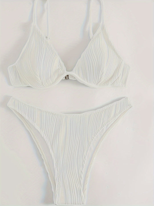 Damen Bikiniset mit elegantem Faltenmuster EB