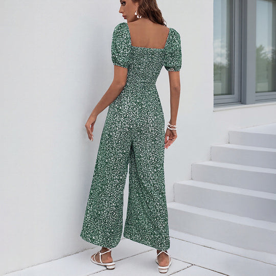 Damen Maxikleid mit Puffärmeln und seitlichem Schlitz EB