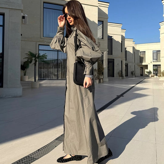 Damen Oversize-Hemdblusenkleid EB