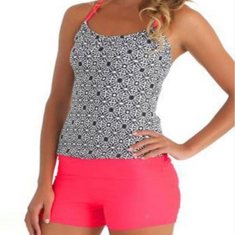 Damen Sport-Tankini mit modischem Mustermix und komfortablen Badeshorts EB