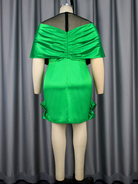 Damen Abendkleid mit voluminösen Rüschensäumen EB