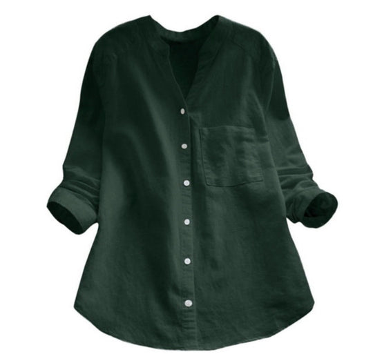 Damen Bluse mit eleganter Knopfleiste und moderner Passform EB