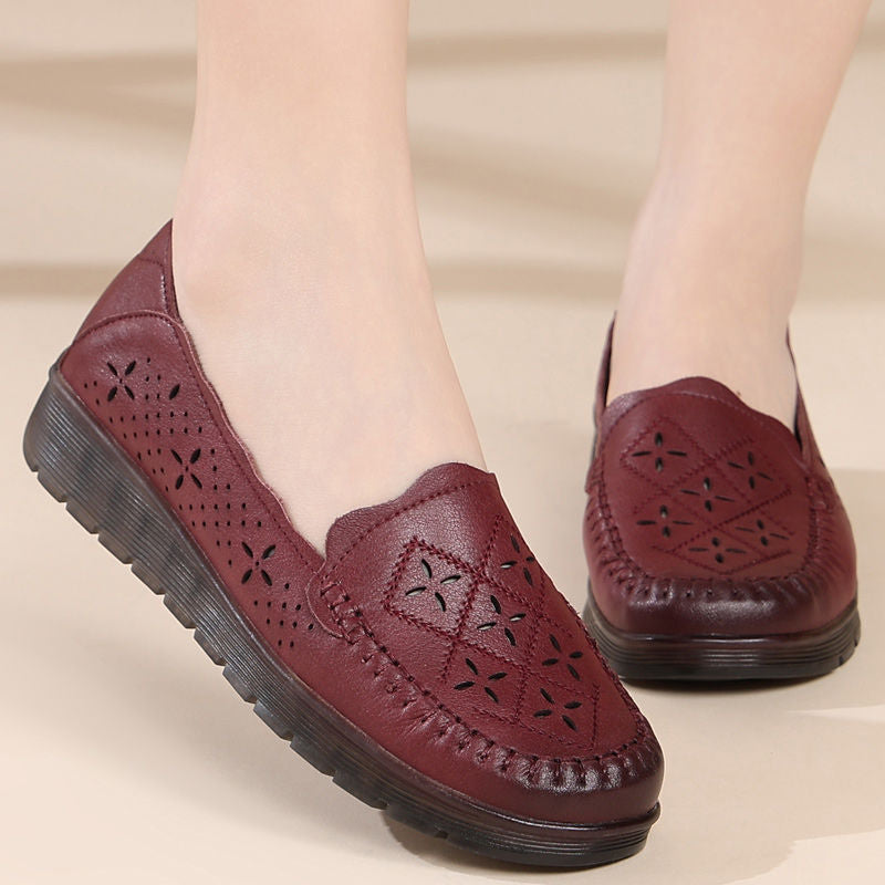 Damen Atmungsaktive Mokassins mit perforiertem Design und rutschfester Sohle EB