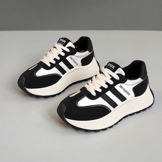 Damen modische Sneakers mit atmungsaktiver Oberflächentextur und robustem Sohlenprofil EB