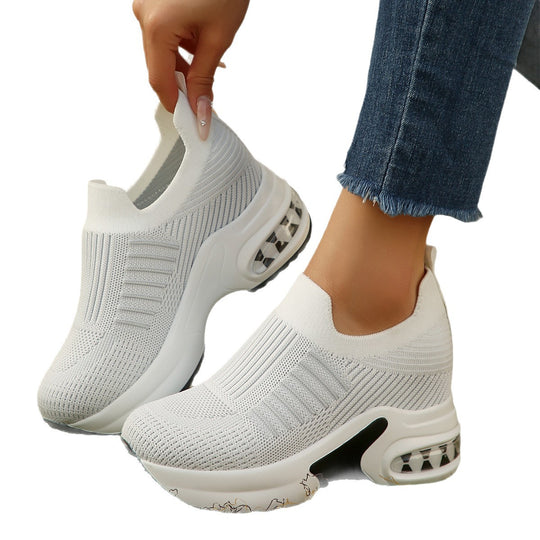 Damen Sneakers mit atmungsaktivem Strickoberteil und komfortabler Dämpfung EB