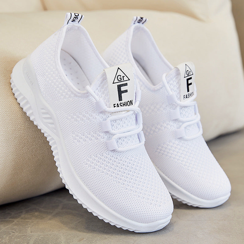 Damen Sportliche und atmungsaktive Mesh-Laufschuhe mit elastischem Schnürsystem EB