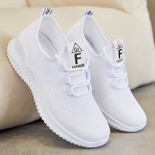 Damen Sportliche und atmungsaktive Mesh-Laufschuhe mit elastischem Schnürsystem EB