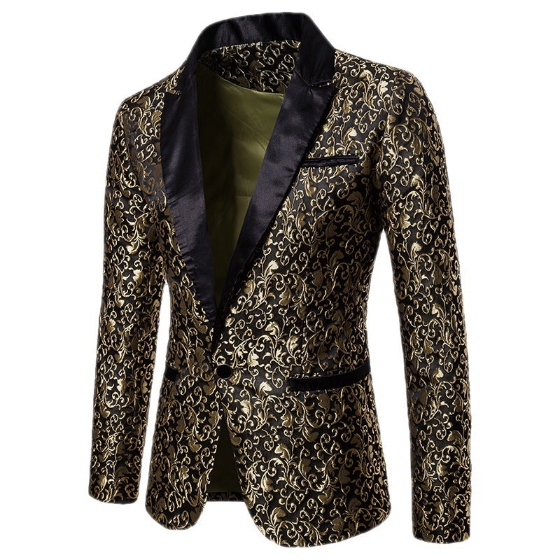 Herren nan ornamentales Smokingsakko mit Satinrevers und brokatstrukturierter Oberfläche EB