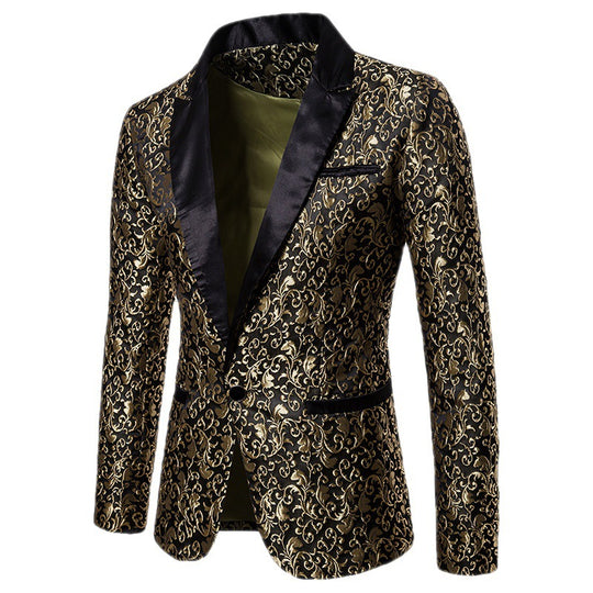 Herren nan ornamentales Smokingsakko mit Satinrevers und brokatstrukturierter Oberfläche EB