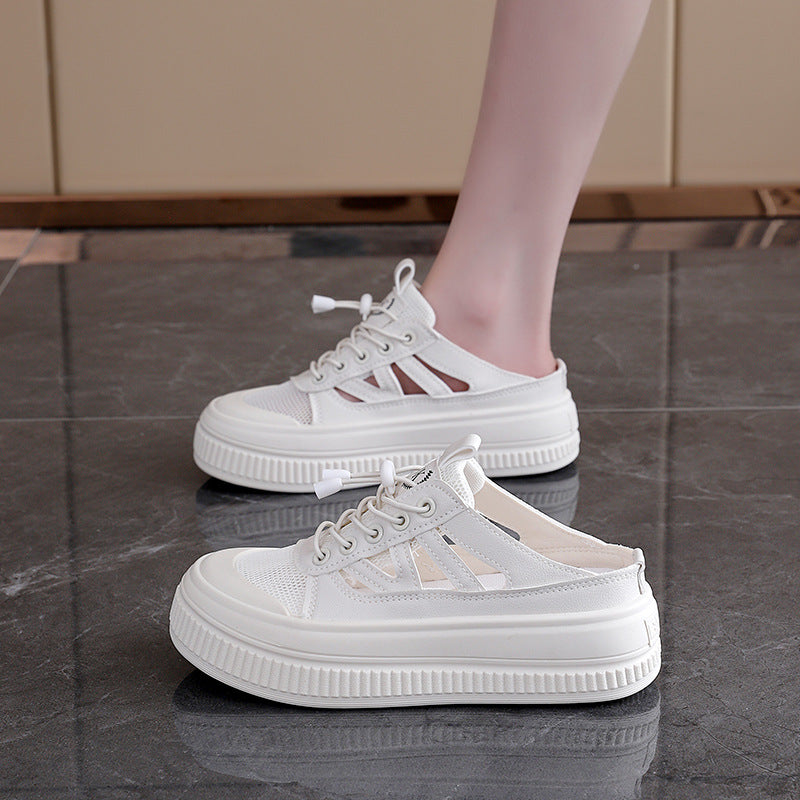 Damen modische Slip-On Sneakers mit atmungsaktivem Mesh und flexibler Sohle EB