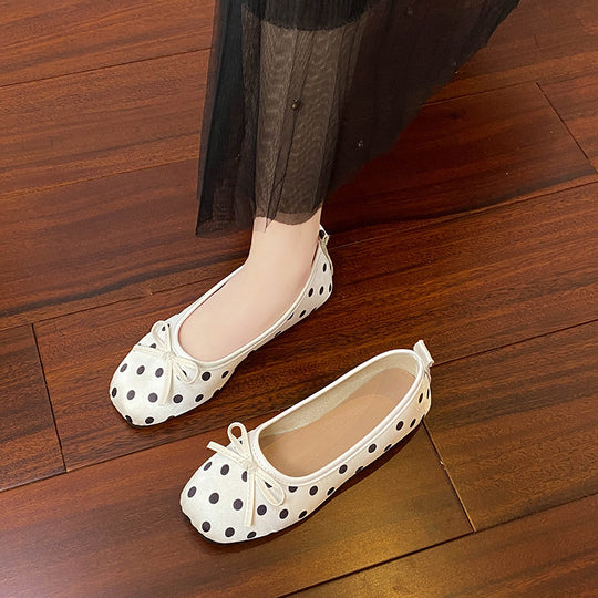 Damen Ballerinas mit verspieltem Punktedesign und zartem Schleifen-Detail EB