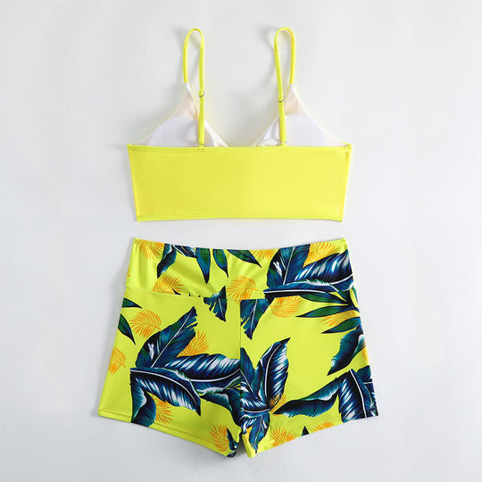 Damen Bikiniset mit raffiniertem Bindedetail und lässiger Shorts EB
