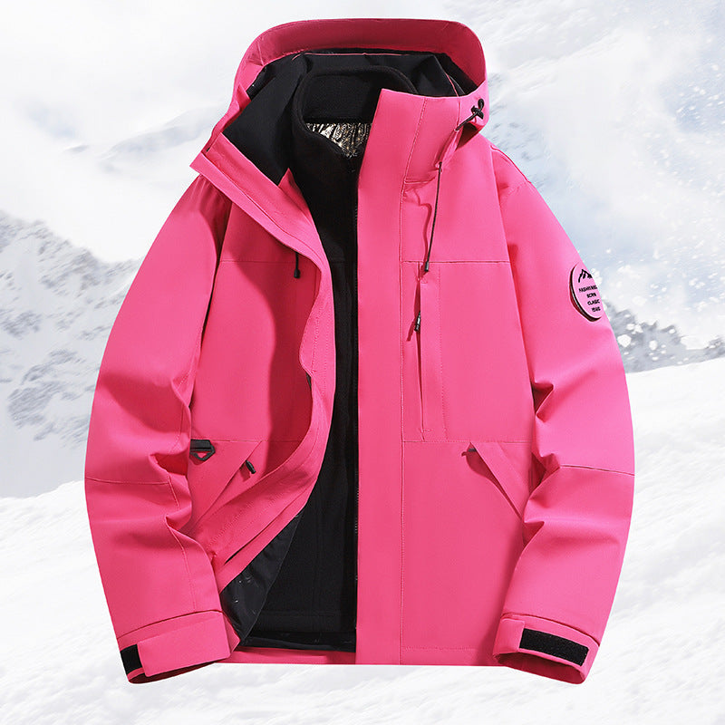 Herren mehrlagige Schneesportjacke mit atmungsaktiver Membran und verstellbarer Kapuze EB