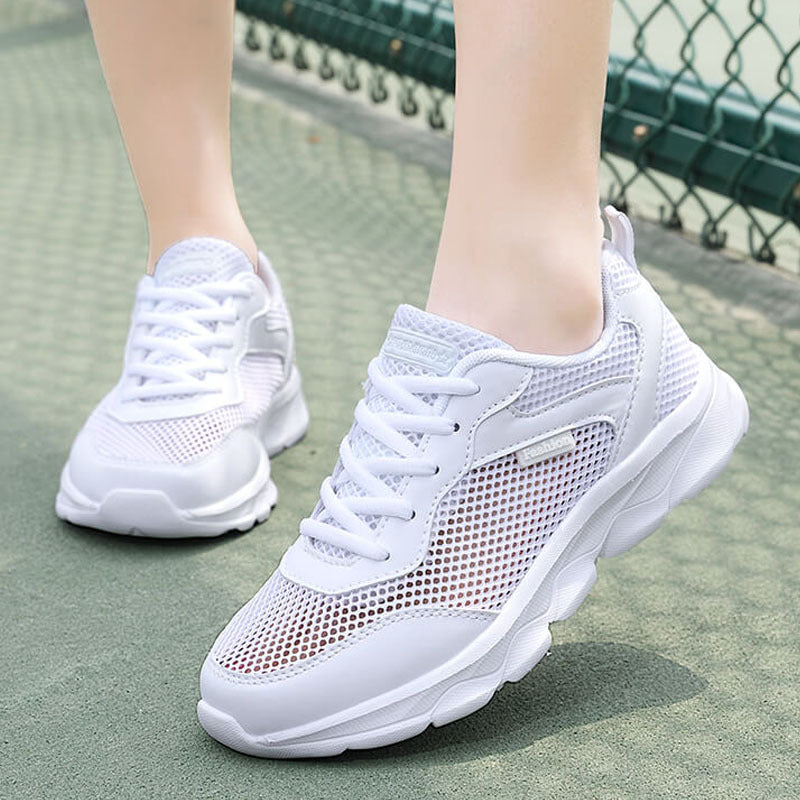 Damen Atmungsaktive Sneakers mit flexiblem Mesh-Obermaterial und Dämpfung EB