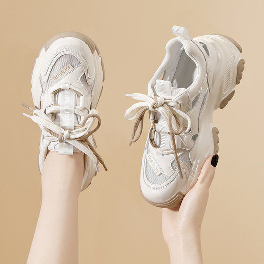 Damen Sportliche Chunky Sneakers mit atmungsaktiver Mesh-Oberfläche EB