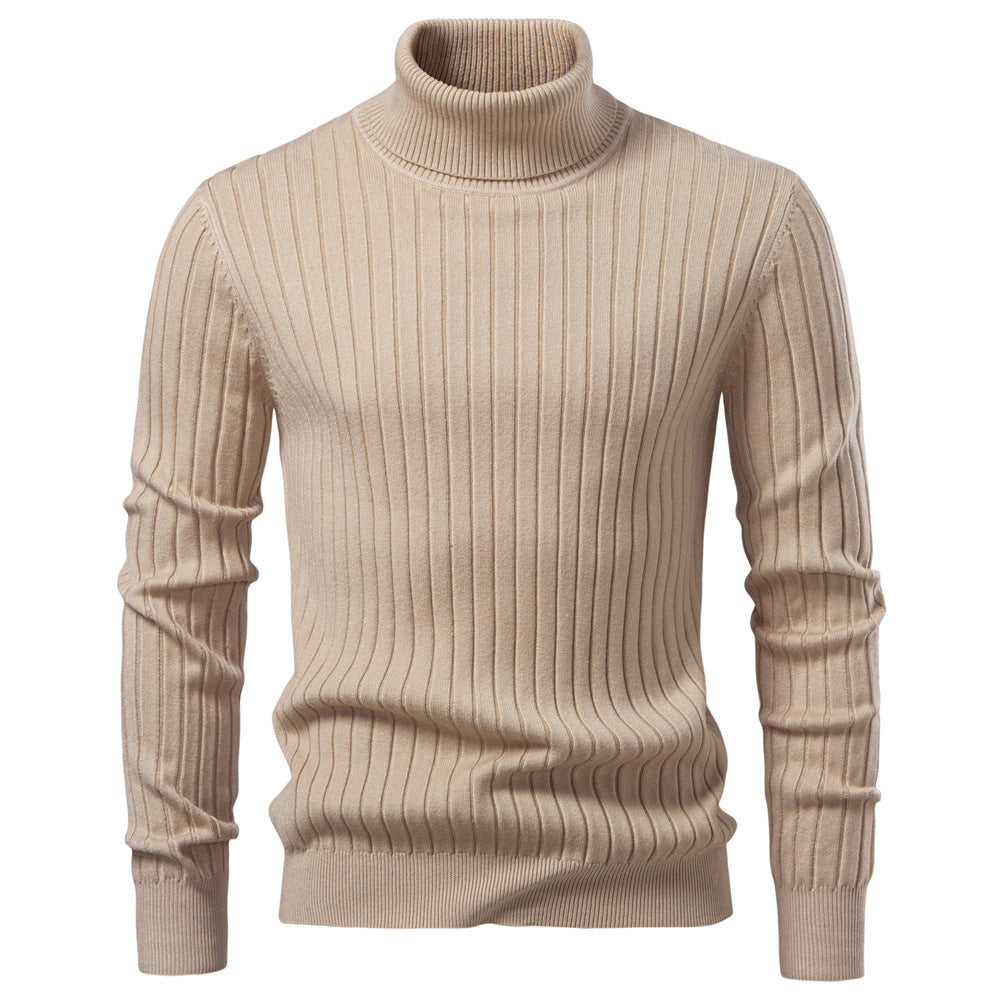 Herren Rollkragenpullover mit feinem Rippstrukturdesign EB