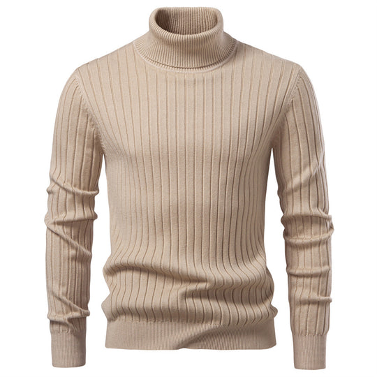 Herren Rollkragenpullover mit feinem Rippstrukturdesign EB