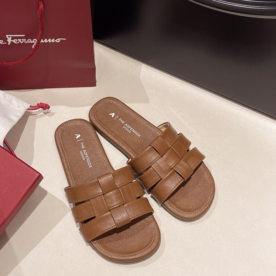 Damen Mode-Sandalen mit glänzendem Riemen-Design EB