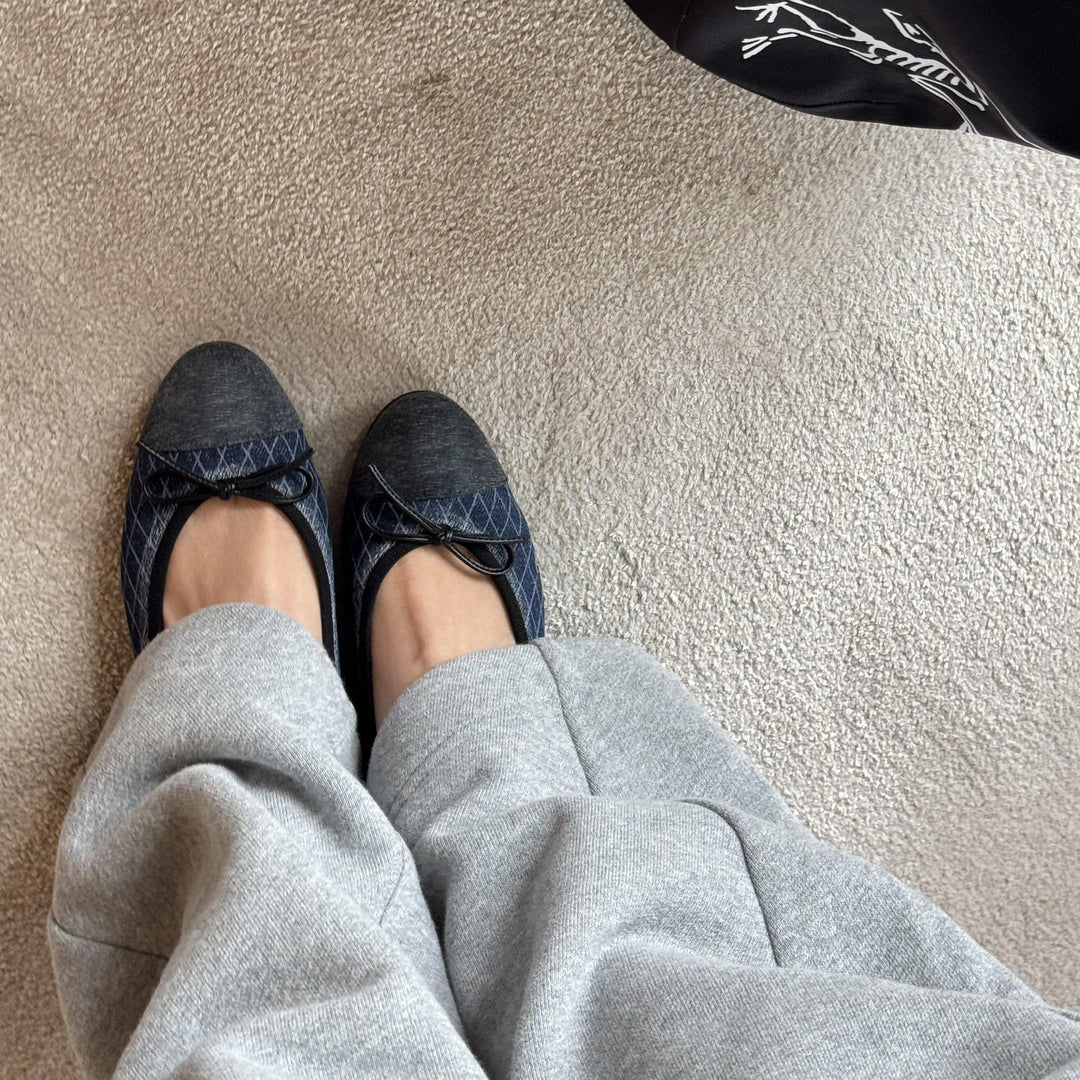 Damen Ballerinas mit elegantem Schleifendetail und modernem Textiloberteil EB