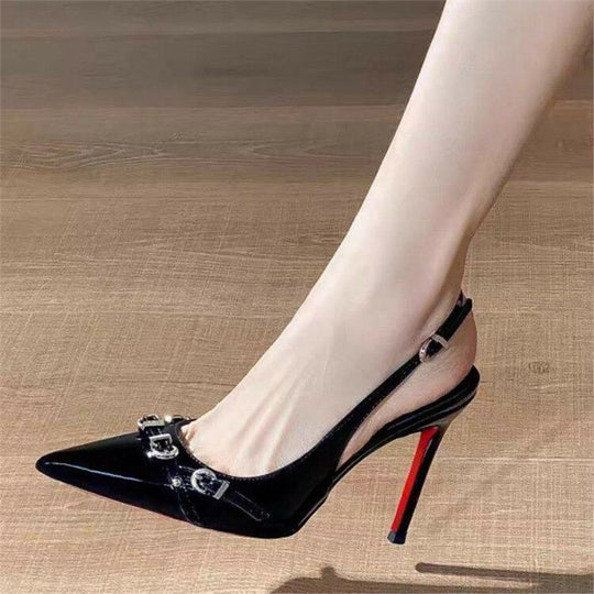 Damen Slingback Pumps mit glänzendem Obermaterial EB
