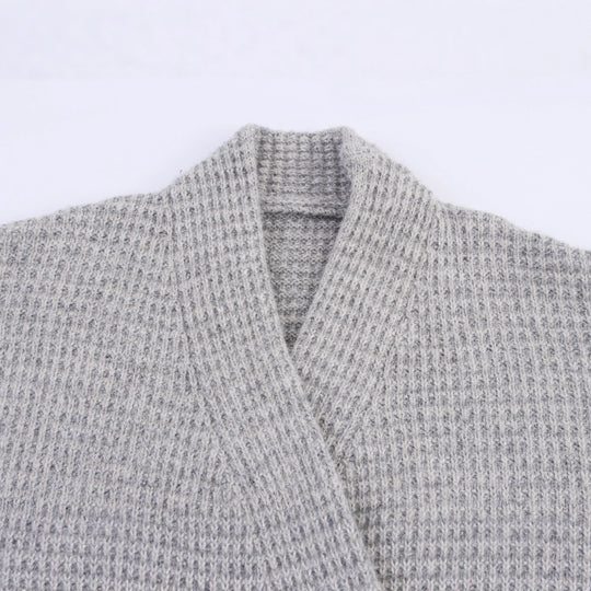 Damen Strickjacke mit doppelter Knopfleiste und hoher Kragen EB