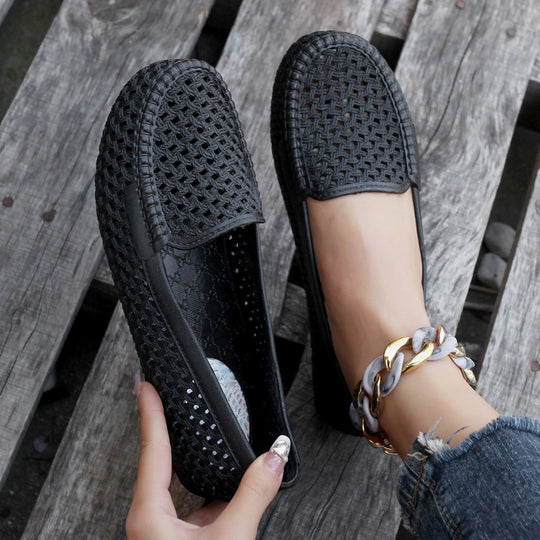 Damen geflochtene Slipper mit elastischem Einsatz EB