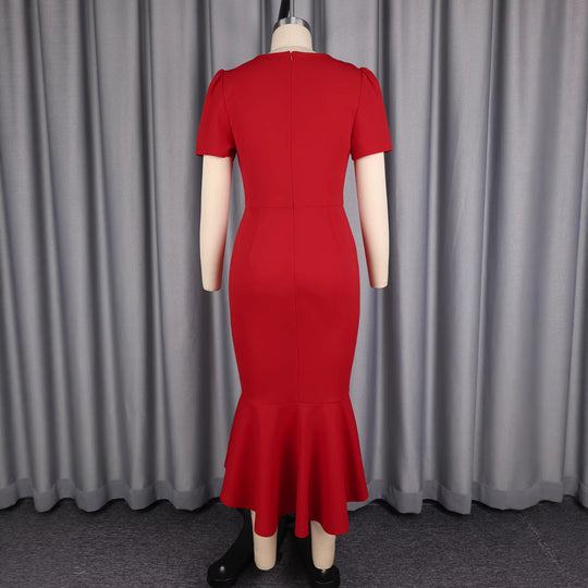 Damen Elegantes Kleid mit floralen Applikationen EB