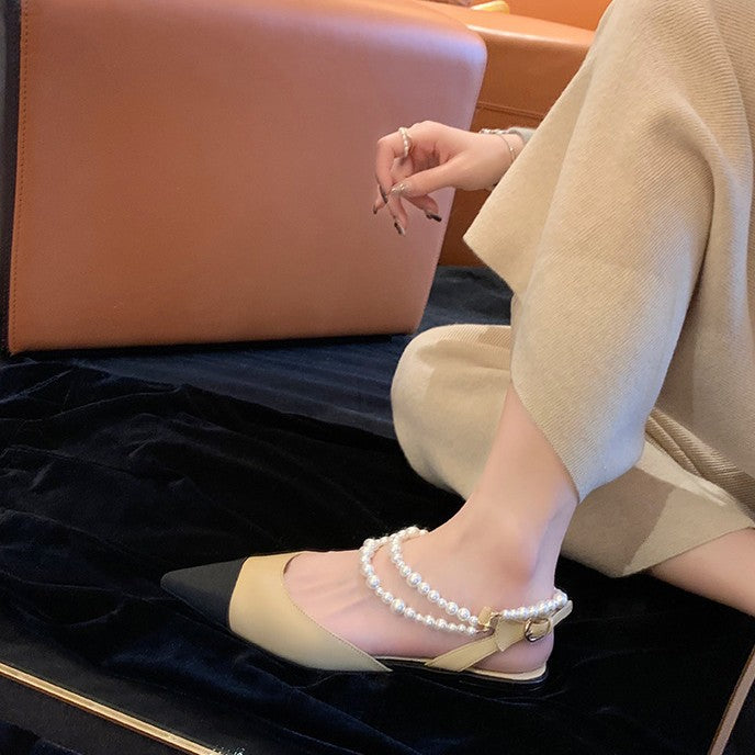 Damen Elegante Slingback-Pumps mit Perlenapplikationen und hochwertiger Schuhsohle EB