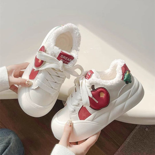 Damen Sneakers mit kuscheligem Innenfutter und modischer Schnalle EB