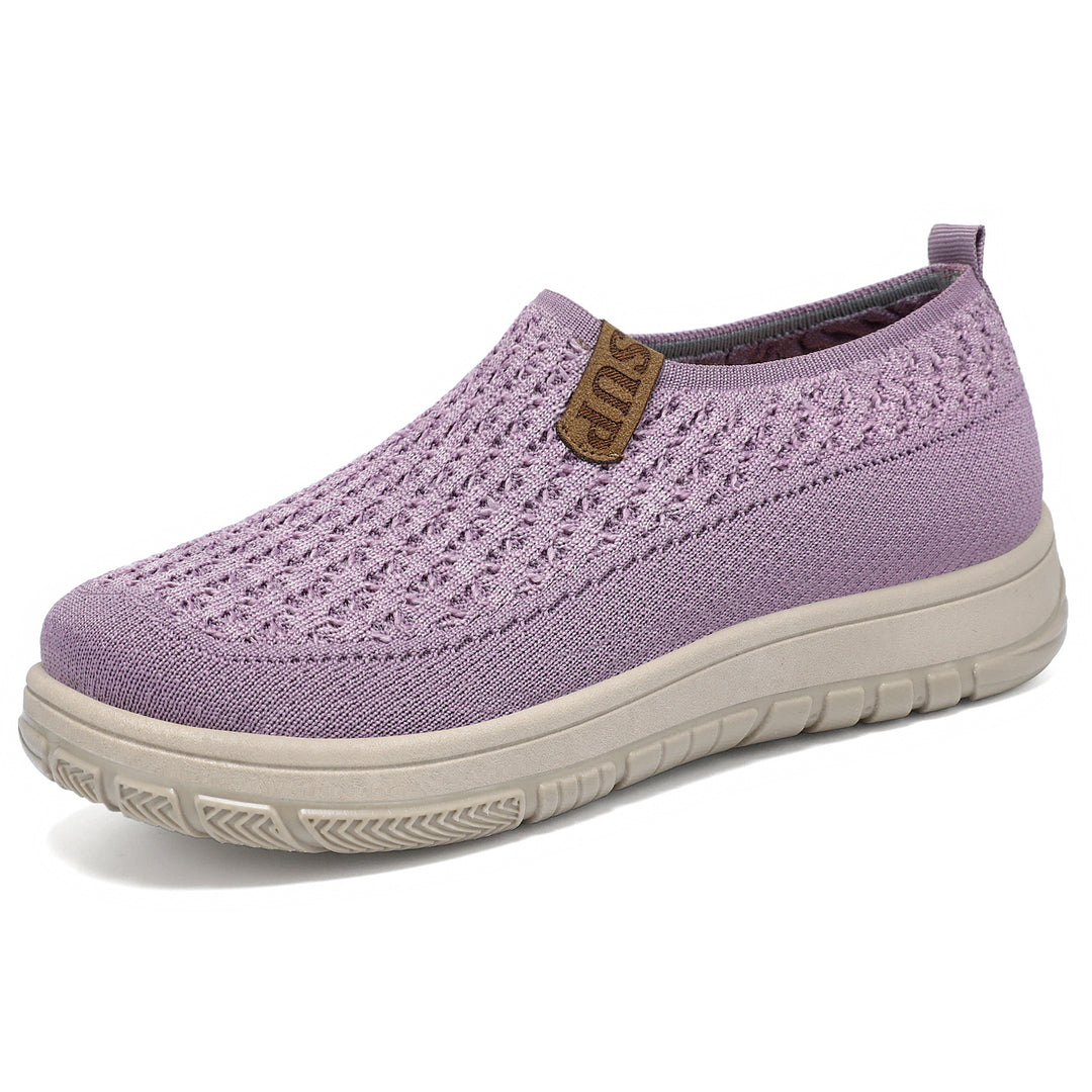 Damen Bequeme Slip-On Sneakers mit luftdurchlässigem Obermaterial EB
