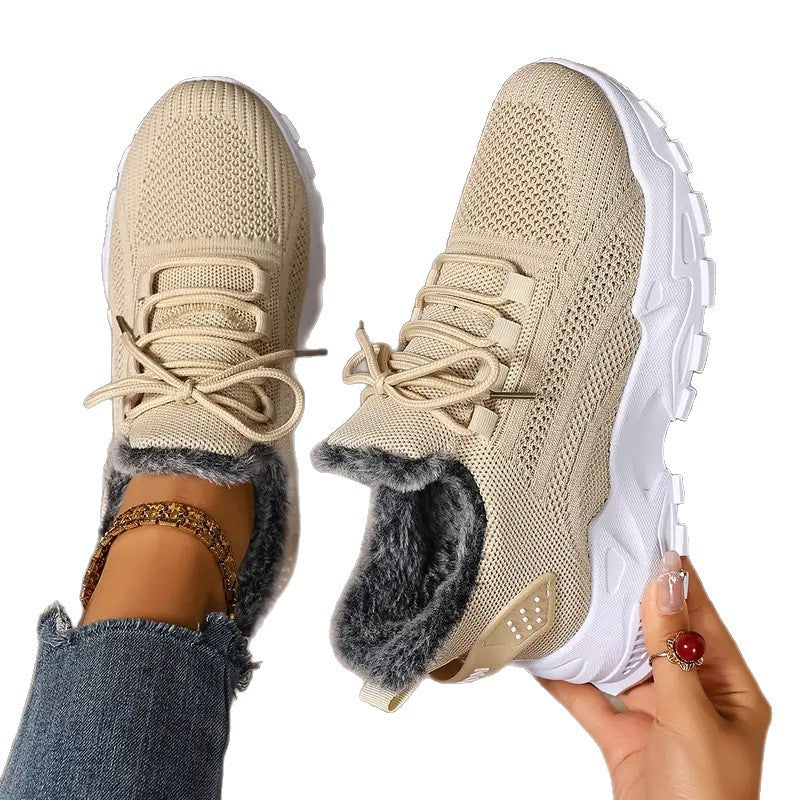 Damen Kuschelige Sneaker mit Fleece-Futter EB